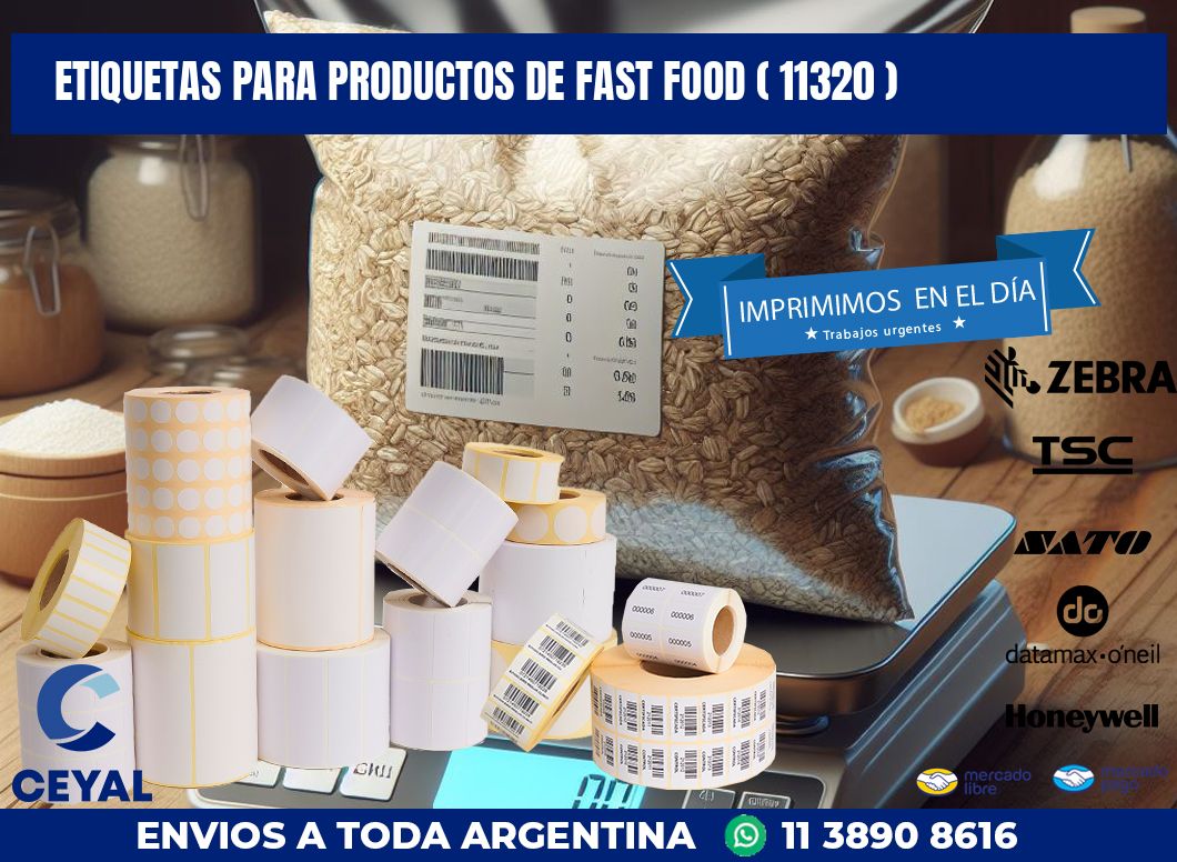ETIQUETAS PARA PRODUCTOS DE FAST FOOD ( 11320 )