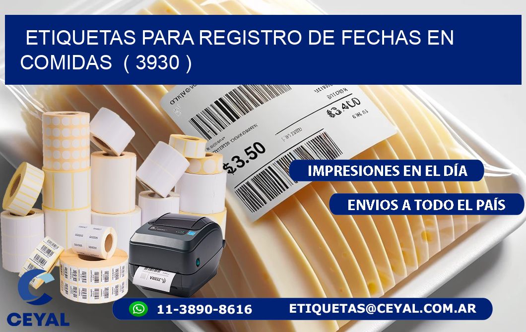 ETIQUETAS PARA REGISTRO DE FECHAS EN COMIDAS  ( 3930 )