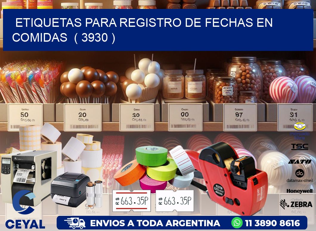 ETIQUETAS PARA REGISTRO DE FECHAS EN COMIDAS  ( 3930 )