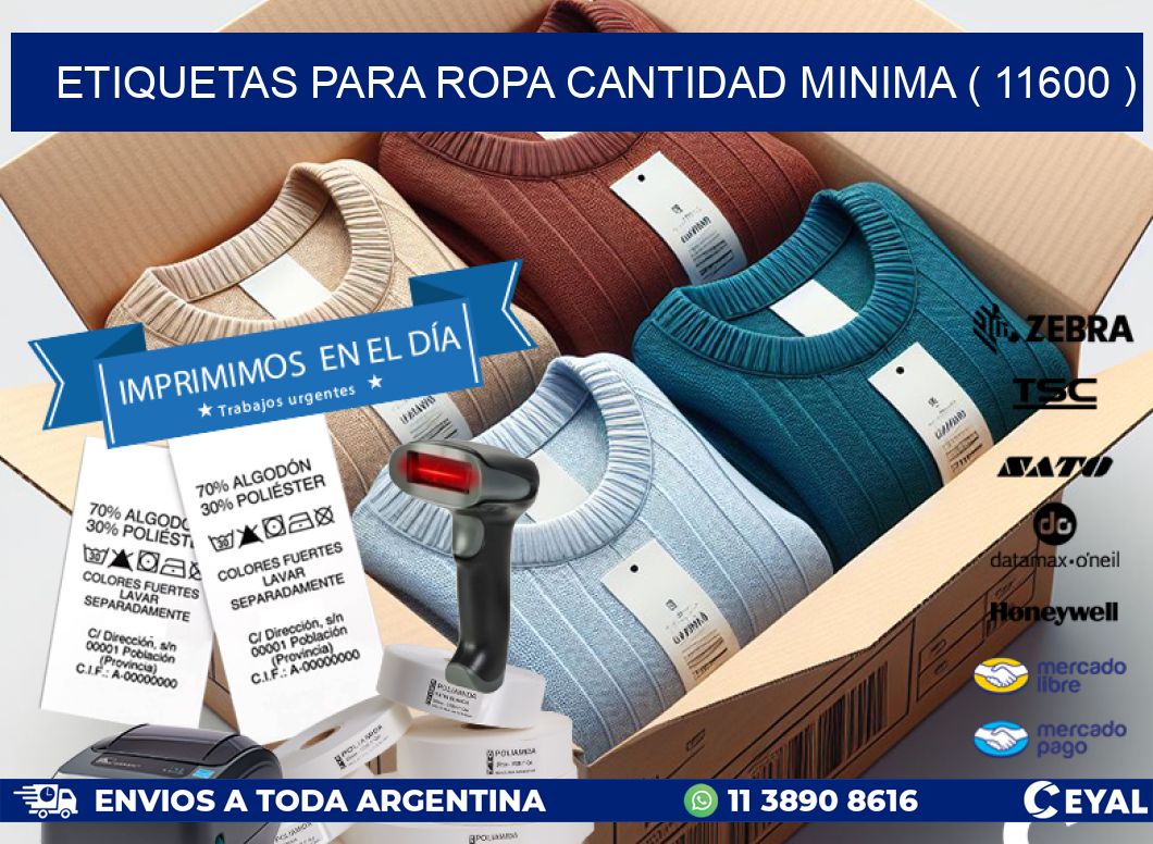 ETIQUETAS PARA ROPA CANTIDAD MINIMA ( 11600 )