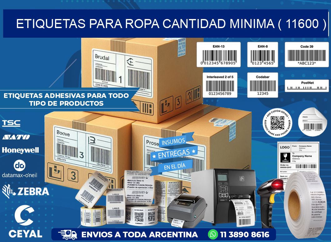ETIQUETAS PARA ROPA CANTIDAD MINIMA ( 11600 )