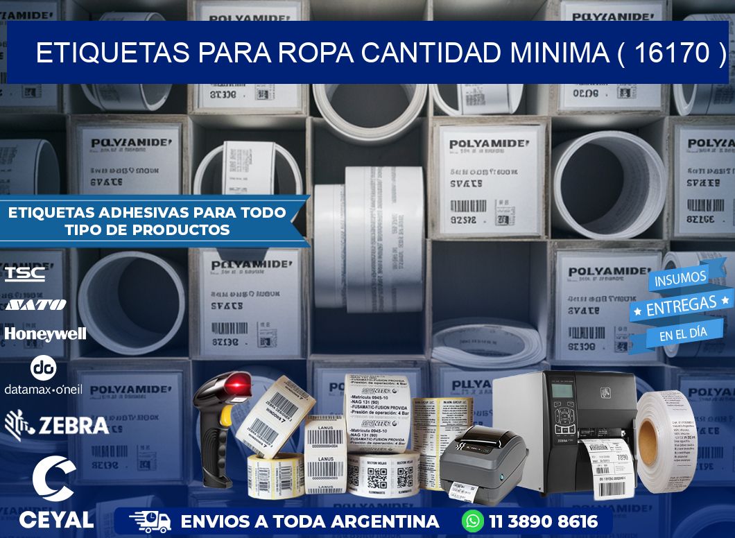 ETIQUETAS PARA ROPA CANTIDAD MINIMA ( 16170 )