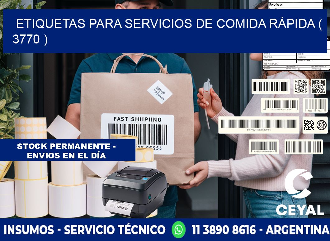 ETIQUETAS PARA SERVICIOS DE COMIDA RÁPIDA ( 3770 )