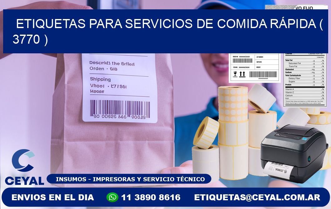 ETIQUETAS PARA SERVICIOS DE COMIDA RÁPIDA ( 3770 )