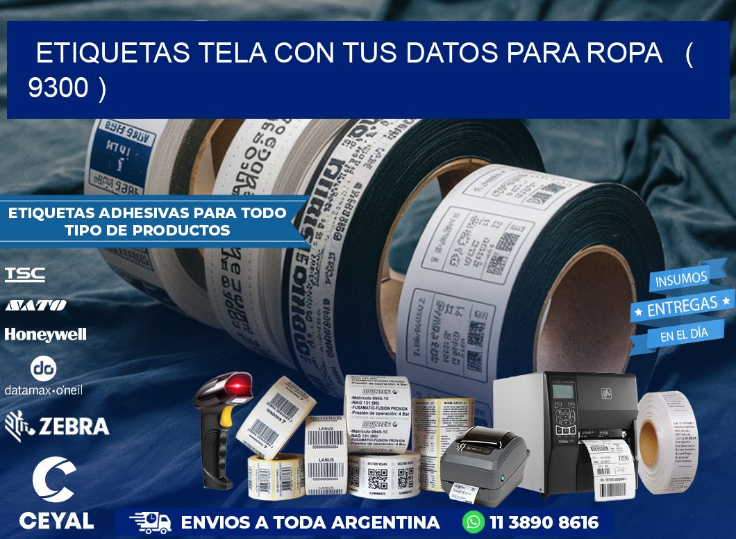 ETIQUETAS TELA CON TUS DATOS PARA ROPA   ( 9300 )
