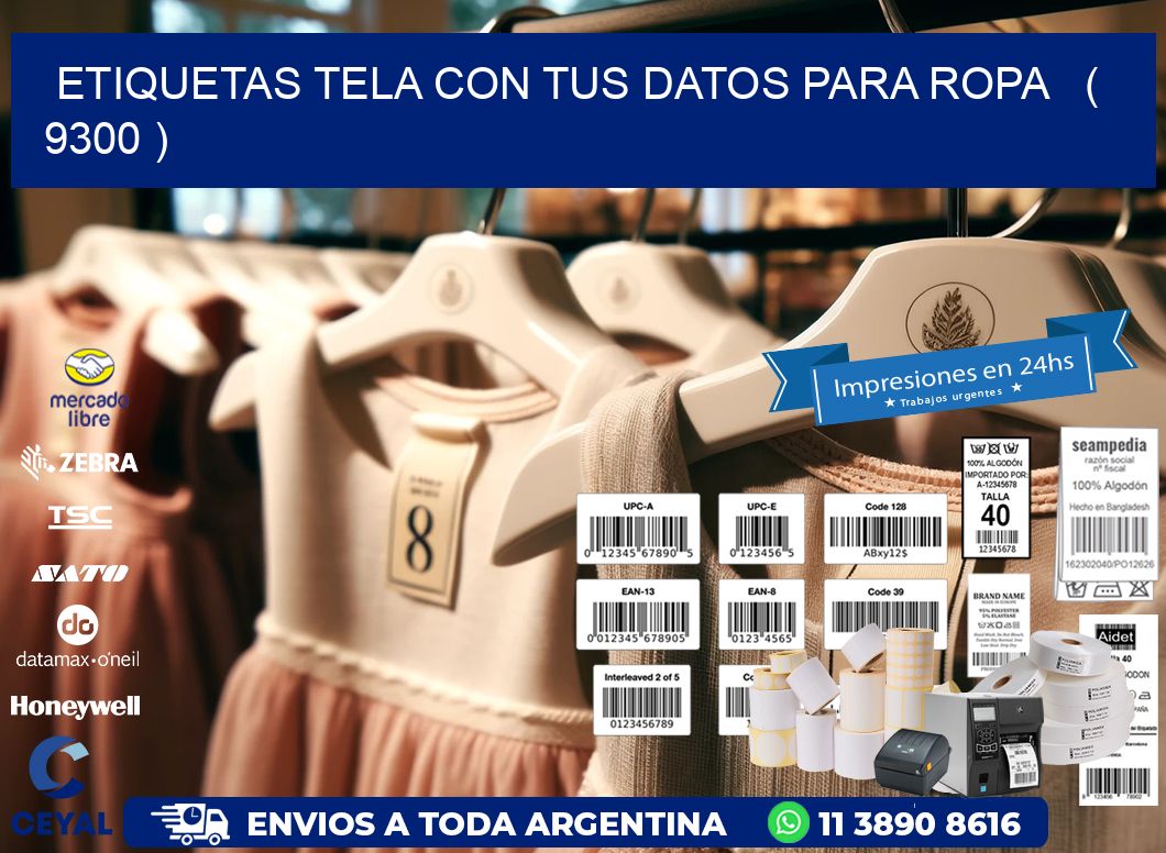 ETIQUETAS TELA CON TUS DATOS PARA ROPA   ( 9300 )