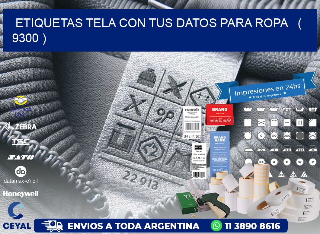 ETIQUETAS TELA CON TUS DATOS PARA ROPA   ( 9300 )