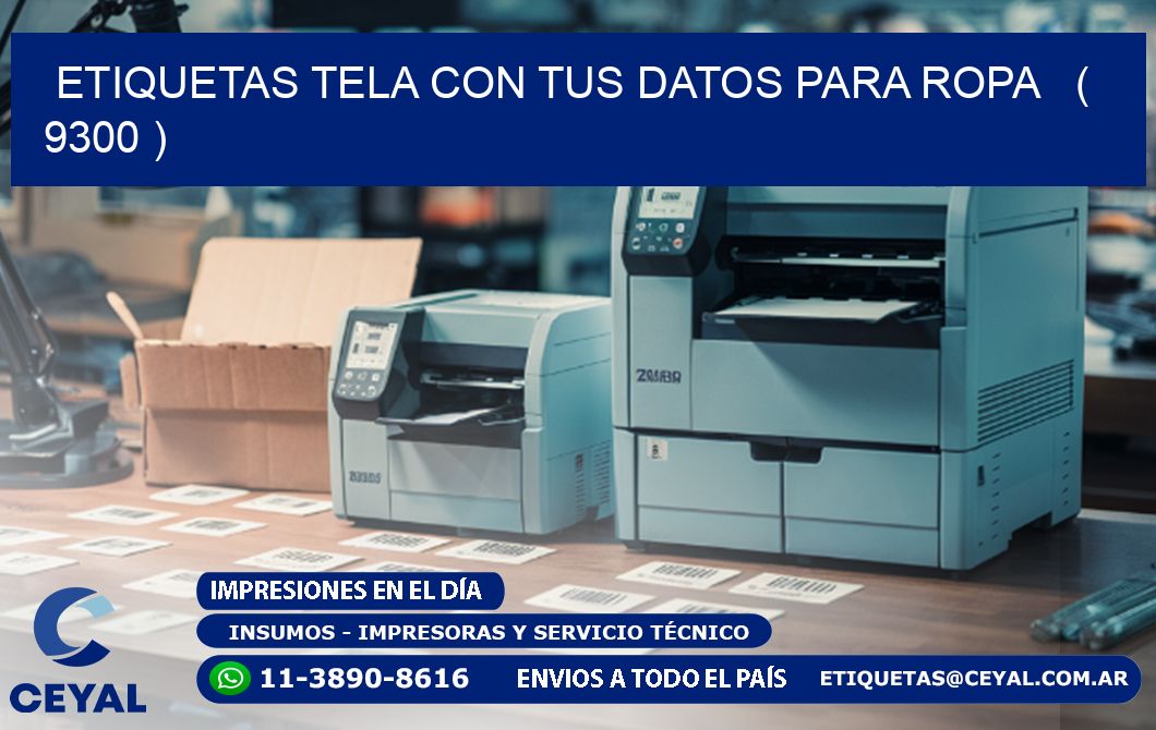 ETIQUETAS TELA CON TUS DATOS PARA ROPA   ( 9300 )