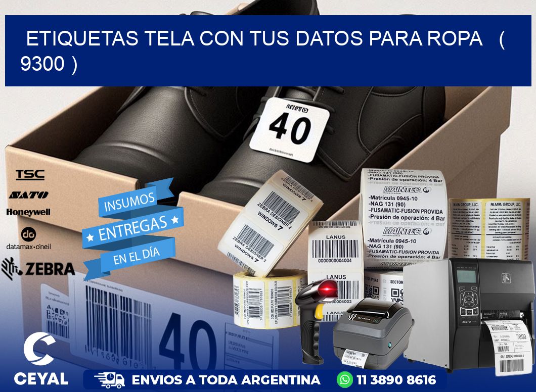ETIQUETAS TELA CON TUS DATOS PARA ROPA   ( 9300 )