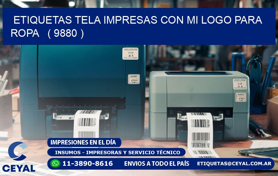 ETIQUETAS TELA IMPRESAS CON MI LOGO PARA ROPA   ( 9880 )