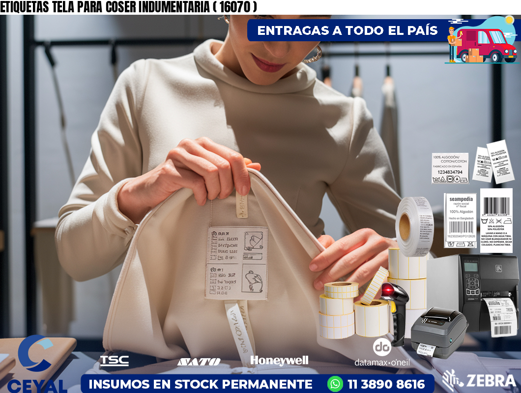 ETIQUETAS TELA PARA COSER INDUMENTARIA ( 16070 )
