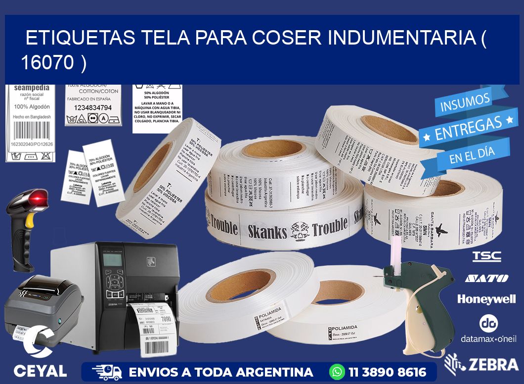 ETIQUETAS TELA PARA COSER INDUMENTARIA ( 16070 )