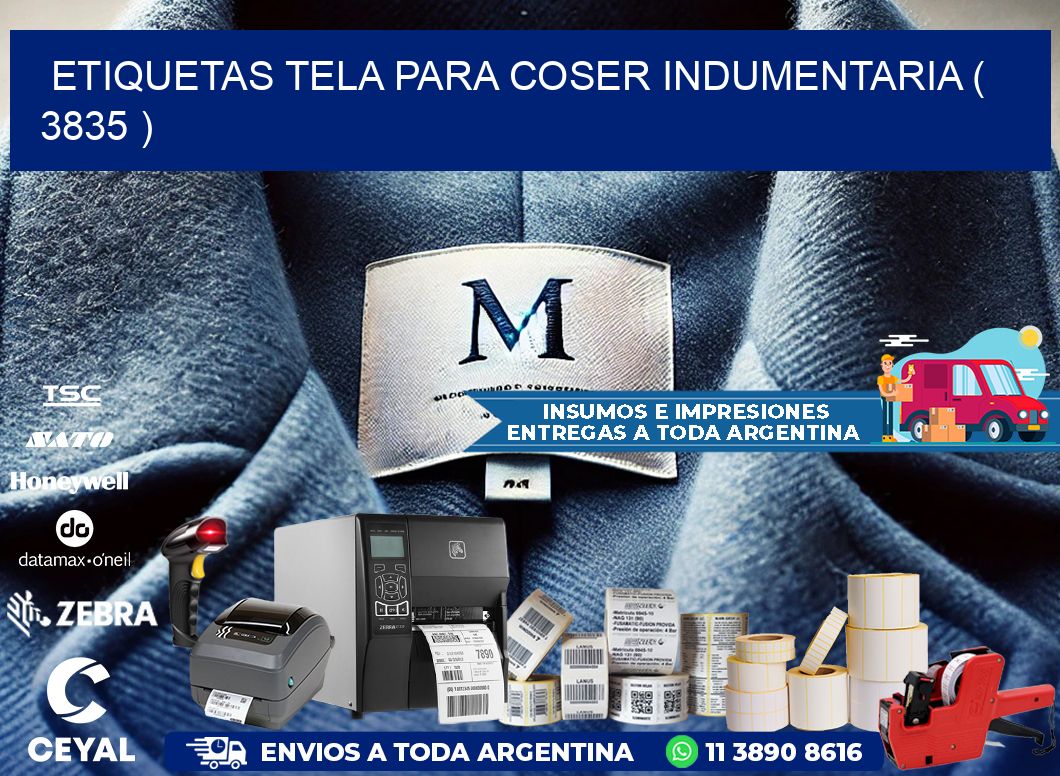 ETIQUETAS TELA PARA COSER INDUMENTARIA ( 3835 )