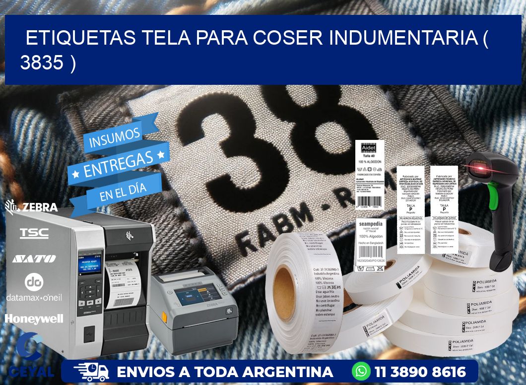 ETIQUETAS TELA PARA COSER INDUMENTARIA ( 3835 )