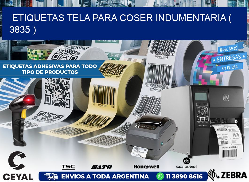 ETIQUETAS TELA PARA COSER INDUMENTARIA ( 3835 )