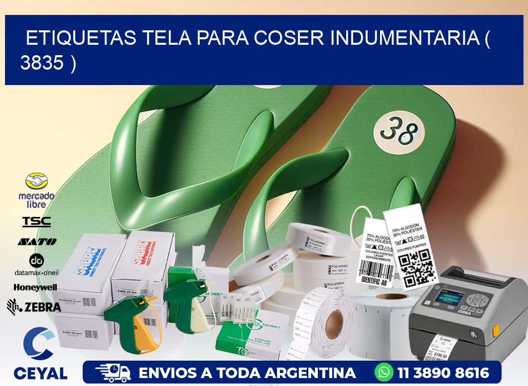 ETIQUETAS TELA PARA COSER INDUMENTARIA ( 3835 )