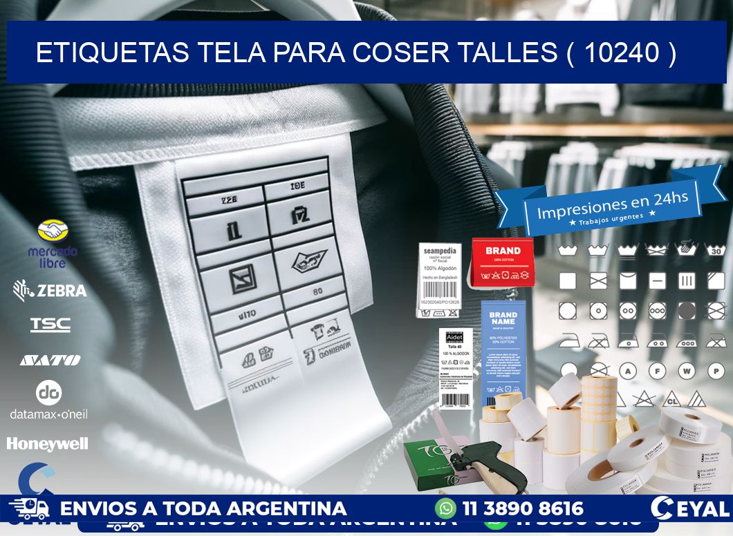 ETIQUETAS TELA PARA COSER TALLES ( 10240 )