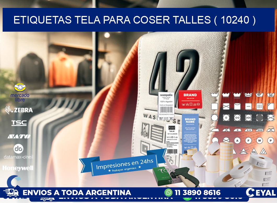 ETIQUETAS TELA PARA COSER TALLES ( 10240 )