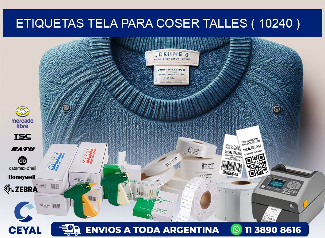 ETIQUETAS TELA PARA COSER TALLES ( 10240 )