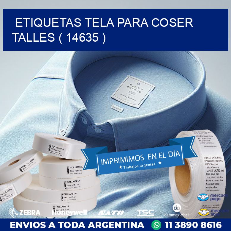 ETIQUETAS TELA PARA COSER TALLES ( 14635 )