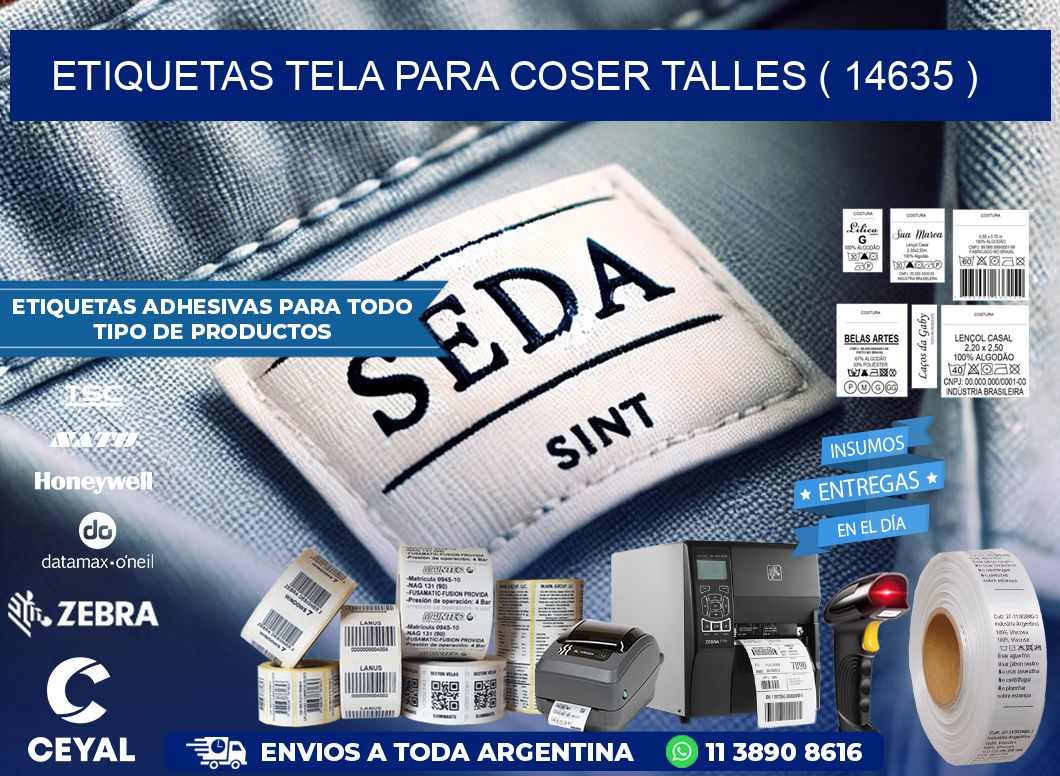 ETIQUETAS TELA PARA COSER TALLES ( 14635 )