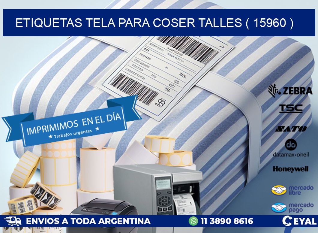 ETIQUETAS TELA PARA COSER TALLES ( 15960 )