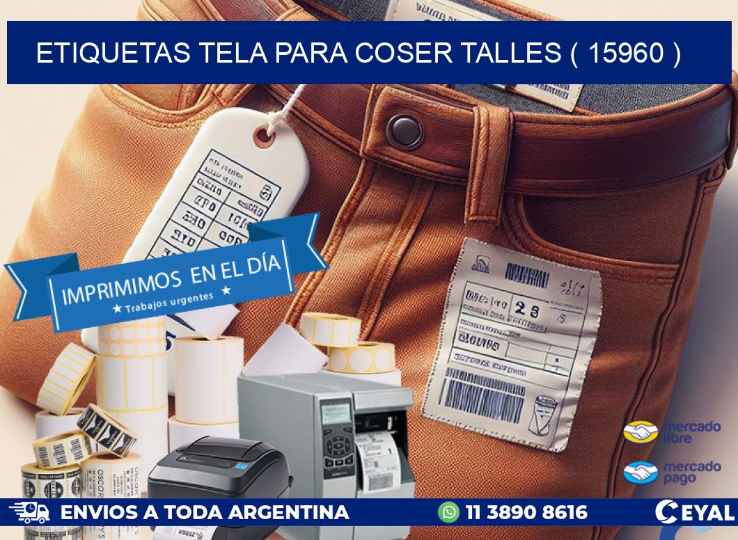 ETIQUETAS TELA PARA COSER TALLES ( 15960 )