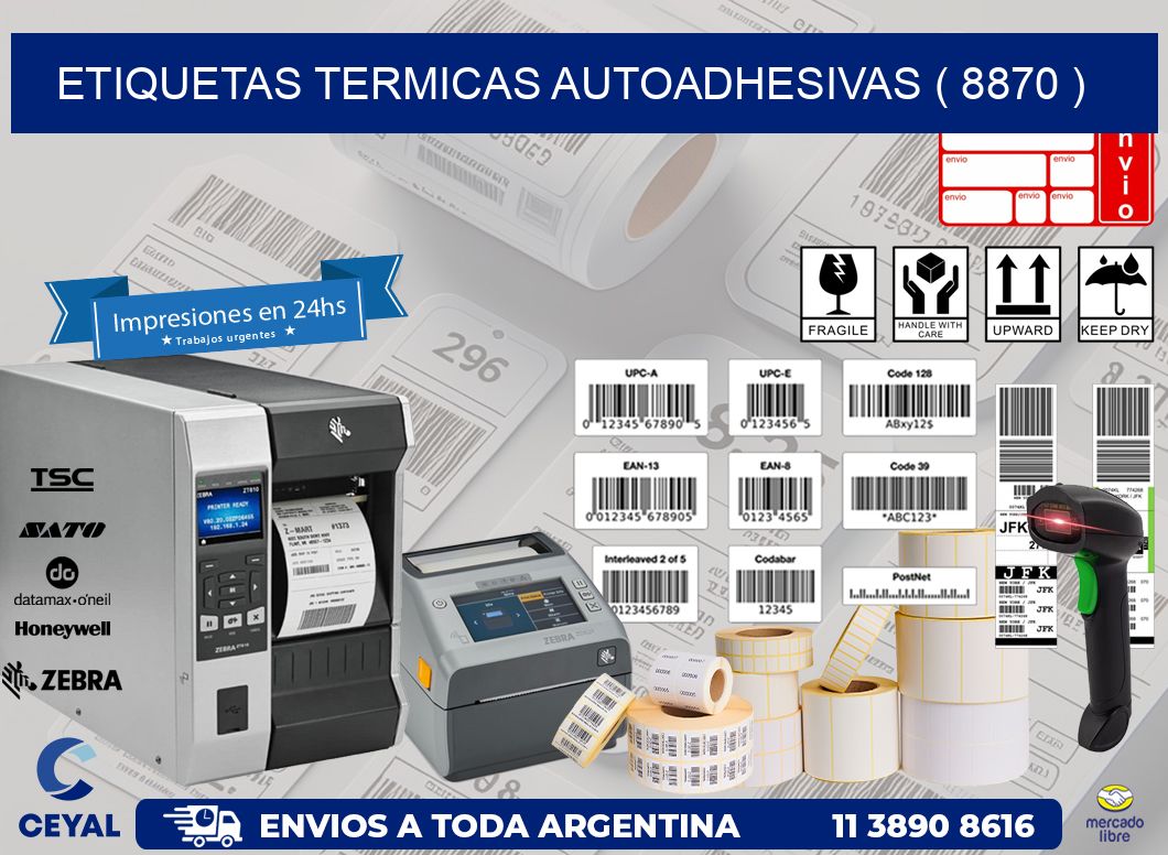 ETIQUETAS TERMICAS AUTOADHESIVAS ( 8870 )