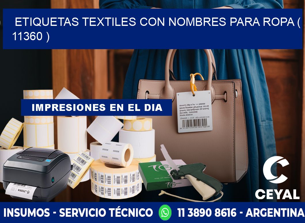 ETIQUETAS TEXTILES CON NOMBRES PARA ROPA ( 11360 )