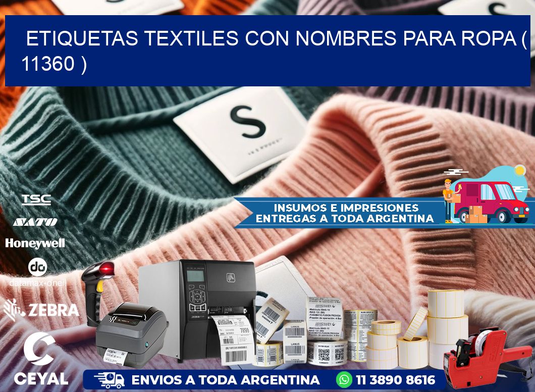 ETIQUETAS TEXTILES CON NOMBRES PARA ROPA ( 11360 )
