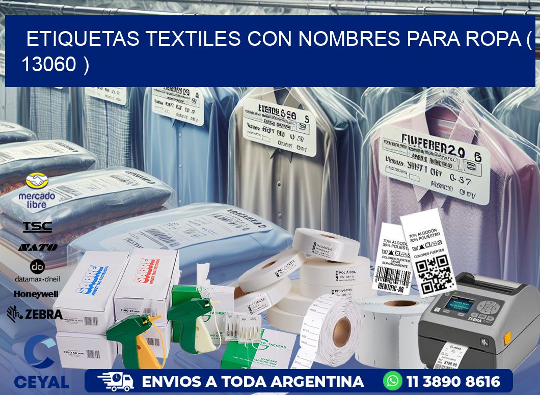 ETIQUETAS TEXTILES CON NOMBRES PARA ROPA ( 13060 )
