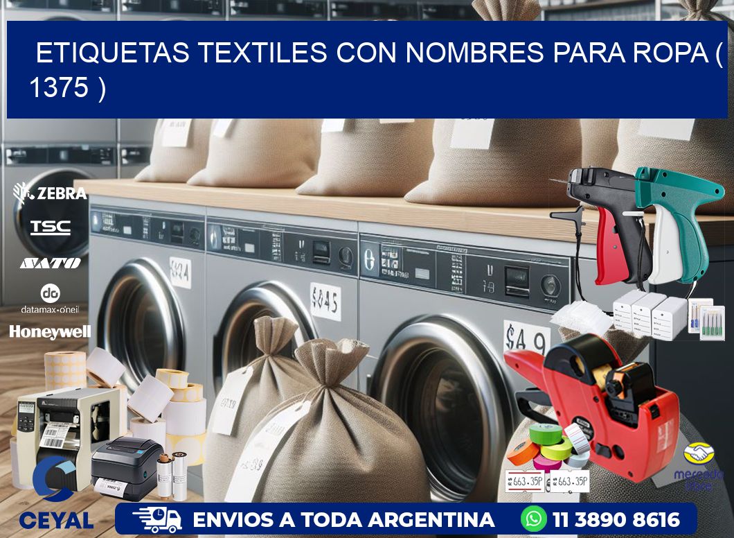 ETIQUETAS TEXTILES CON NOMBRES PARA ROPA ( 1375 )