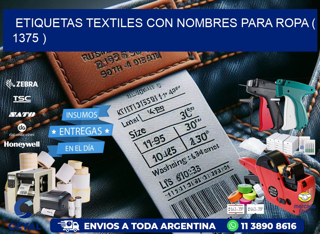 ETIQUETAS TEXTILES CON NOMBRES PARA ROPA ( 1375 )