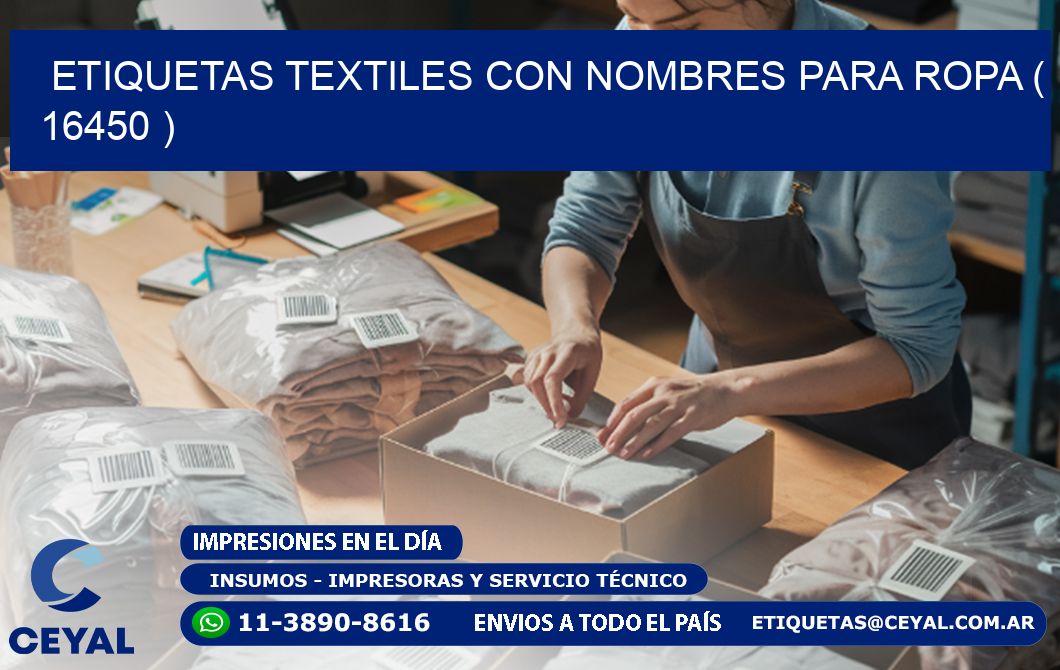 ETIQUETAS TEXTILES CON NOMBRES PARA ROPA ( 16450 )