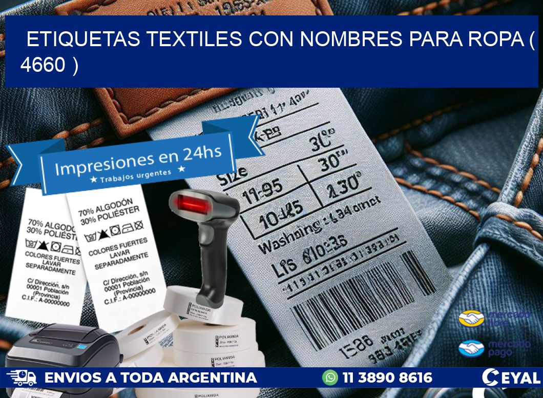 ETIQUETAS TEXTILES CON NOMBRES PARA ROPA ( 4660 )