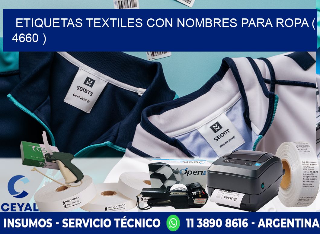 ETIQUETAS TEXTILES CON NOMBRES PARA ROPA ( 4660 )