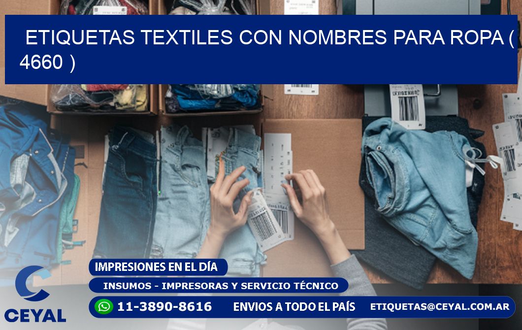 ETIQUETAS TEXTILES CON NOMBRES PARA ROPA ( 4660 )