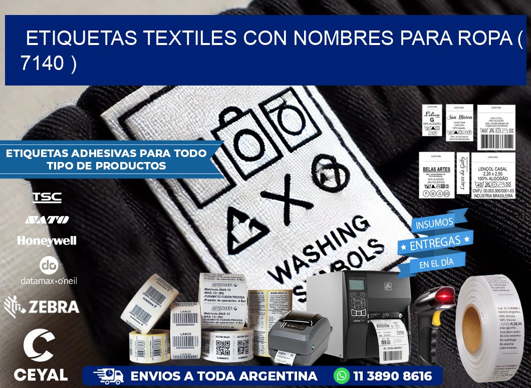 ETIQUETAS TEXTILES CON NOMBRES PARA ROPA ( 7140 )