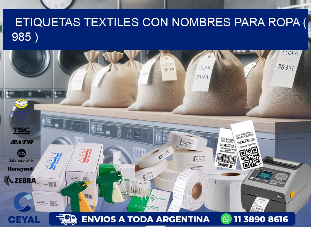 ETIQUETAS TEXTILES CON NOMBRES PARA ROPA ( 985 )