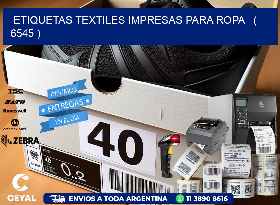 ETIQUETAS TEXTILES IMPRESAS PARA ROPA   ( 6545 )