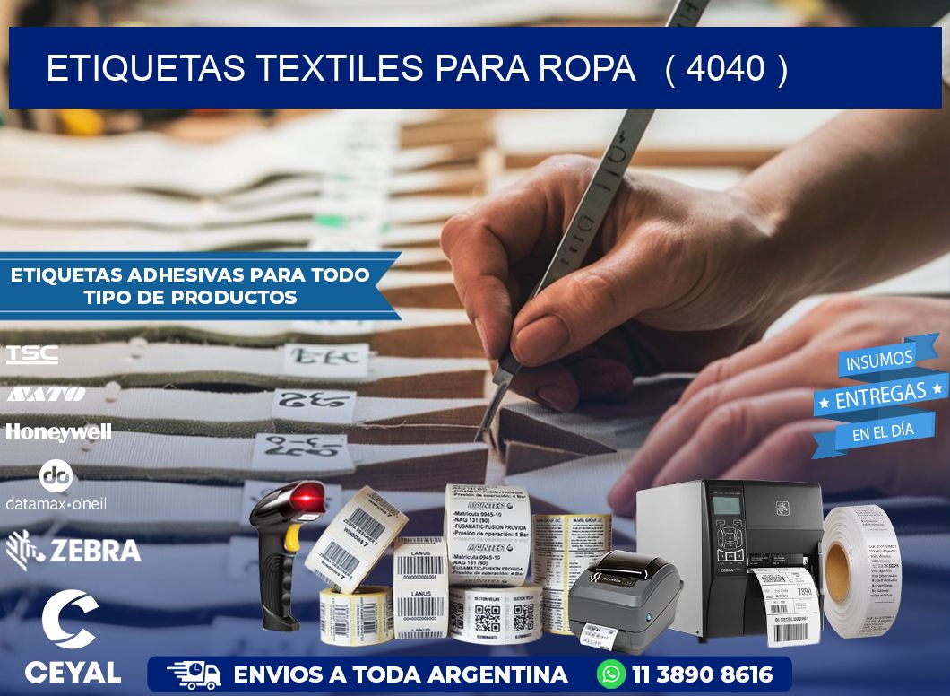 ETIQUETAS TEXTILES PARA ROPA   ( 4040 )