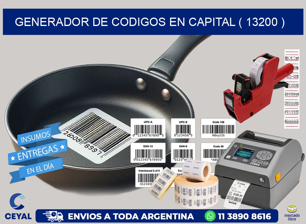 GENERADOR DE CODIGOS EN CAPITAL ( 13200 )