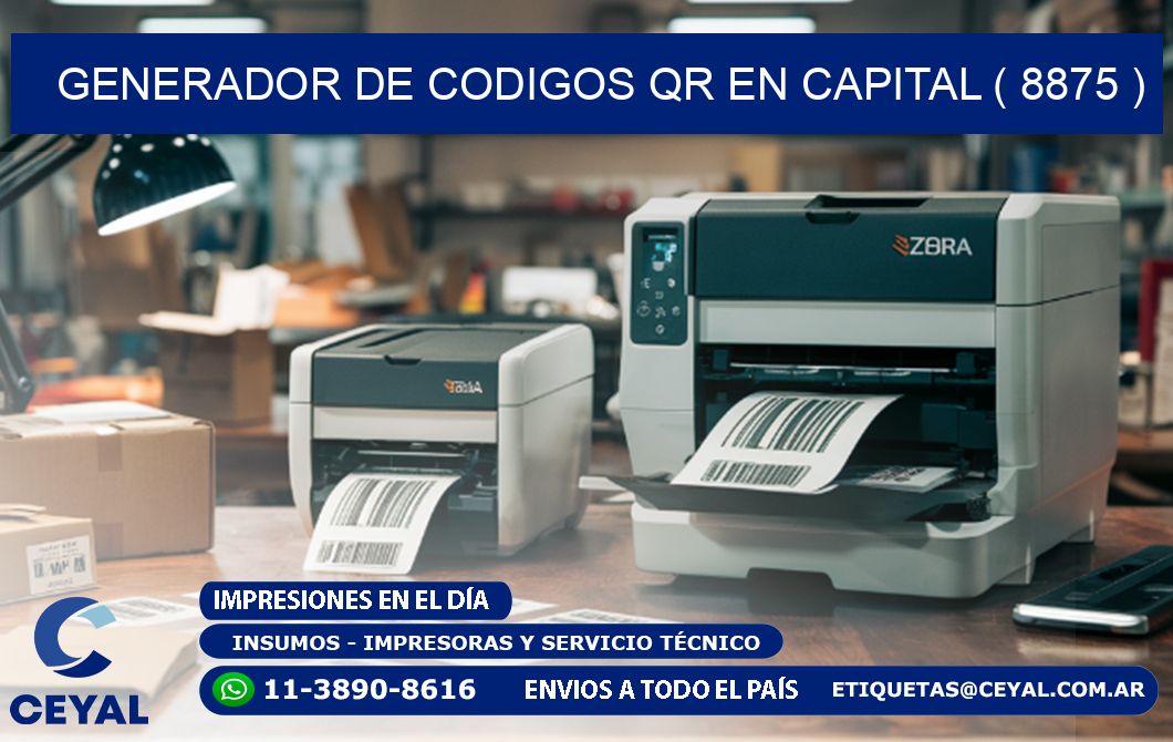 GENERADOR DE CODIGOS QR EN CAPITAL ( 8875 )