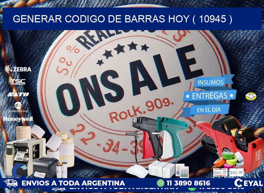 GENERAR CODIGO DE BARRAS HOY ( 10945 )