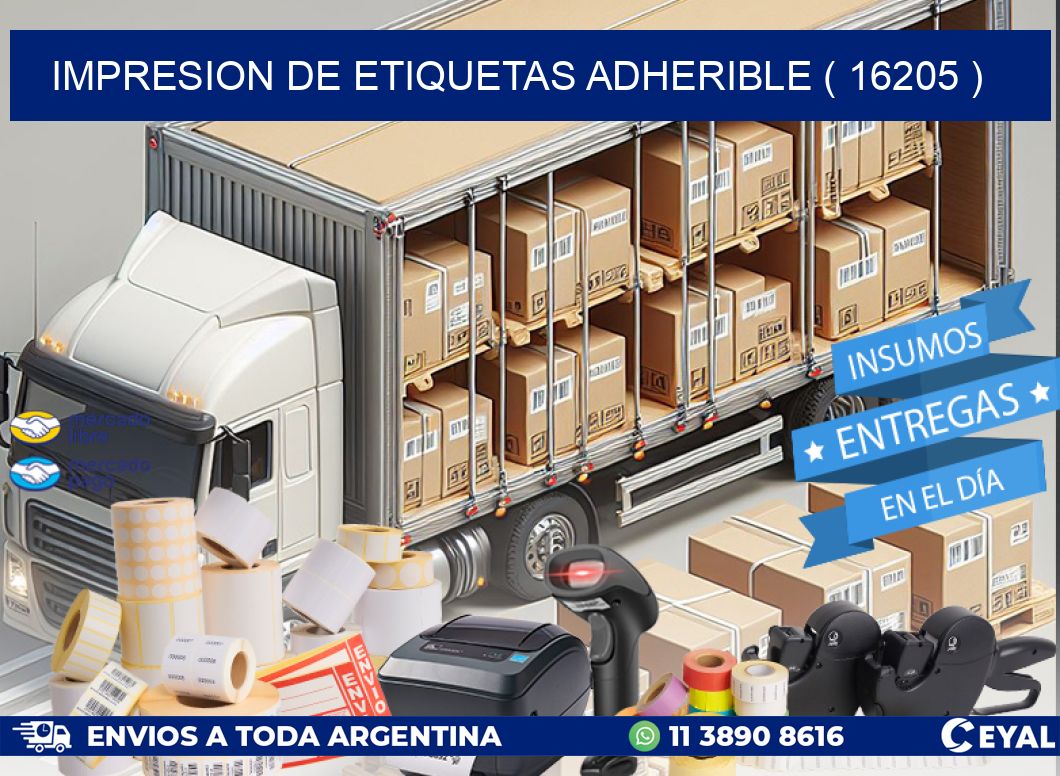 IMPRESION DE ETIQUETAS ADHERIBLE ( 16205 )