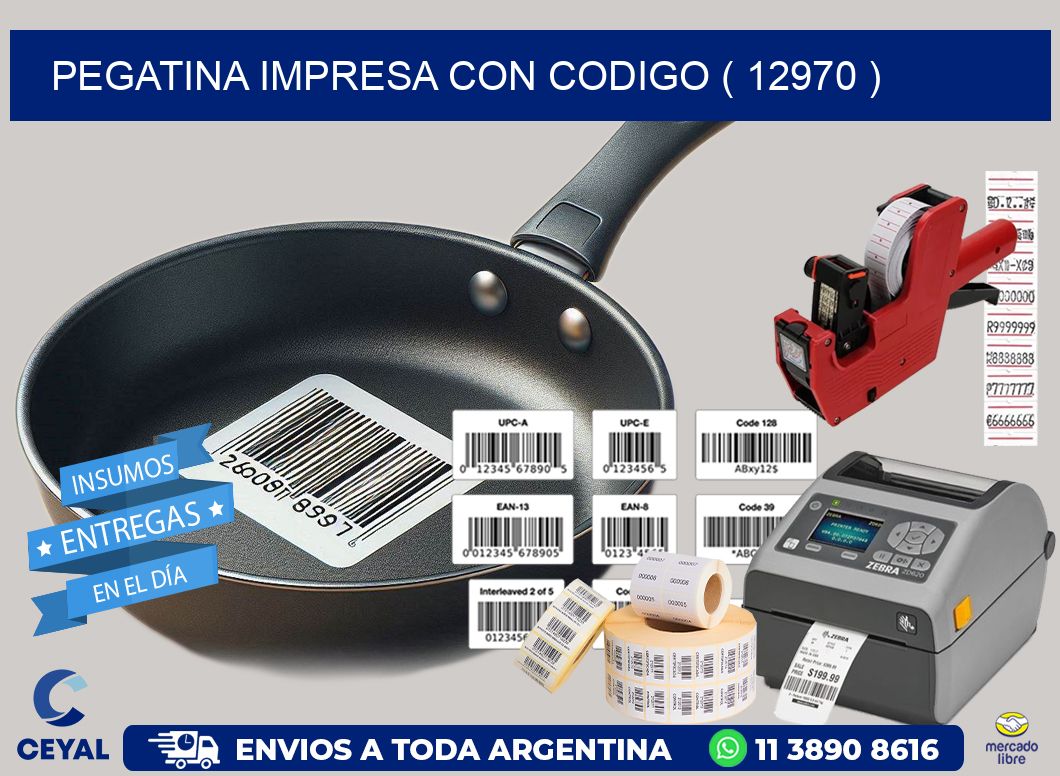 PEGATINA IMPRESA CON CODIGO ( 12970 )