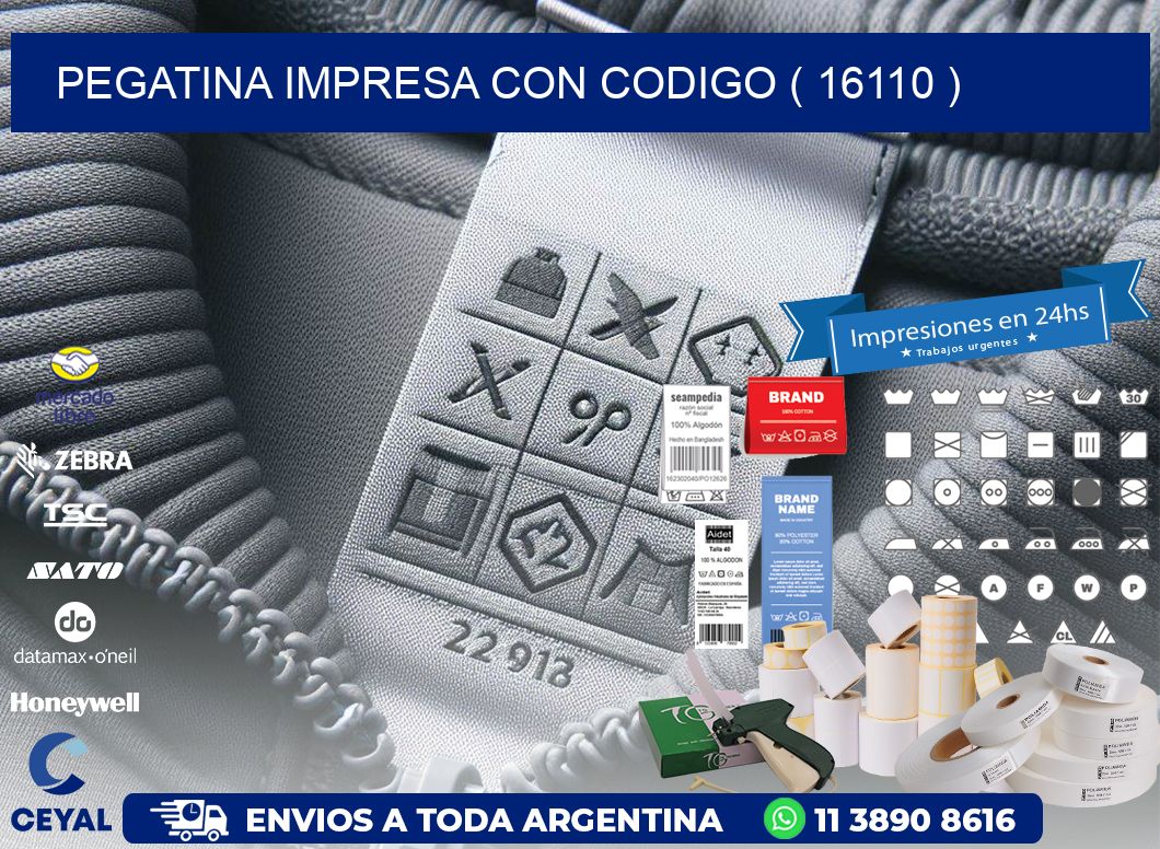PEGATINA IMPRESA CON CODIGO ( 16110 )