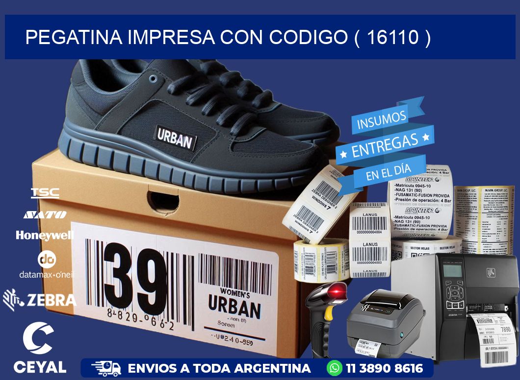 PEGATINA IMPRESA CON CODIGO ( 16110 )