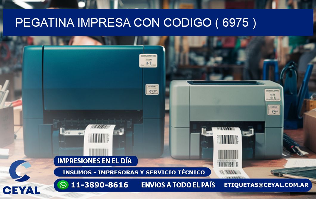 PEGATINA IMPRESA CON CODIGO ( 6975 )