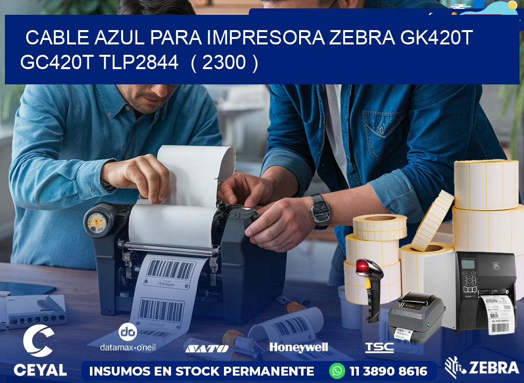 cable azul para impresora zebra GK420T GC420T TLP2844  ( 2300 )